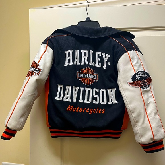 Harley-Davidson Other - VINTAGE pre teen leather Harley Davidson lettermen jacket